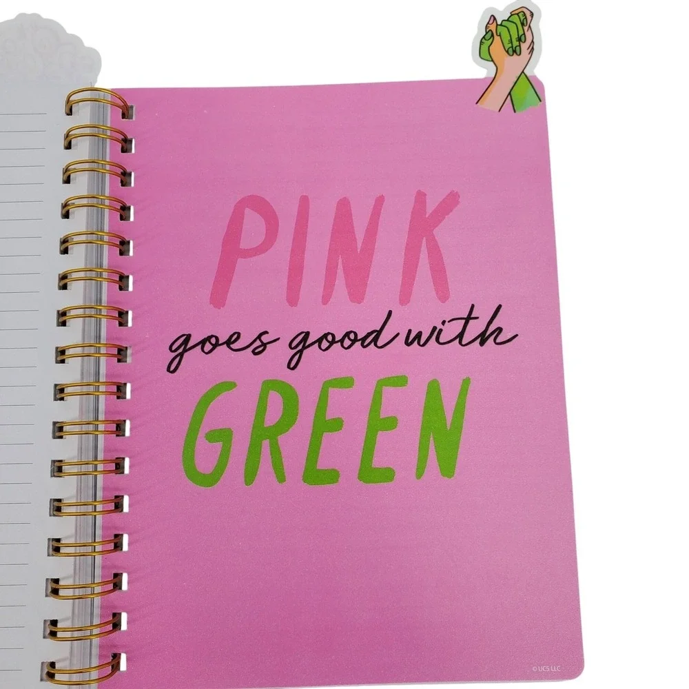 Wicked Journal Spiral Bound Pink Glinda Bookmarks Sections 96 Pages 8